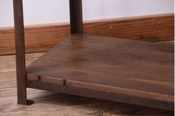 ラフジュ工房オリジナル　シンプルな背の低いアイアンラック(2)