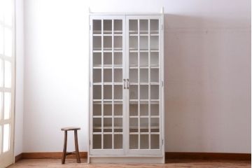 レトロ家具　昭和レトロ　大ぶりなペイント本箱(ブックケース)(2)