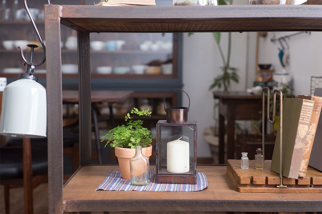 ラフジュ工房オリジナル　シンプルな背の低いアイアンラック(小)(1)