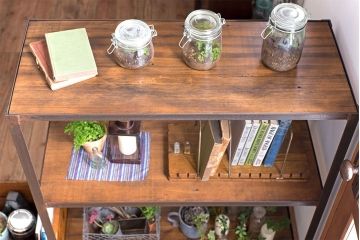 ラフジュ工房オリジナル　シンプルな背の低いアイアンラック(小)(1)