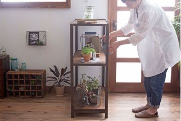 ラフジュ工房オリジナル　シンプルな背の低いアイアンラック(小)(1)