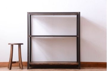 ラフジュ工房オリジナル　シンプルな背の低いアイアンラック(小)(1)