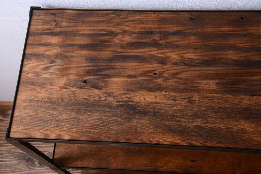 ラフジュ工房オリジナル　シンプルな背の低いアイアンラック(小)(1)