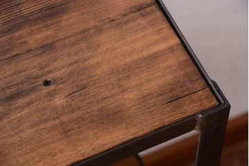 ラフジュ工房オリジナル　シンプルな背の低いアイアンラック(小)(1)