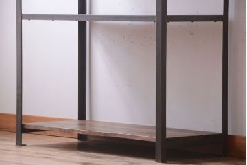 ラフジュ工房オリジナル　シンプルな背の低いアイアンラック(小)(1)