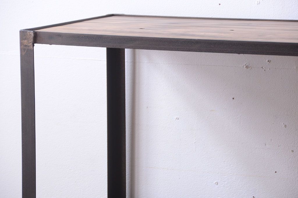 ラフジュ工房オリジナル　シンプルな背の低いアイアンラック(小)(1)