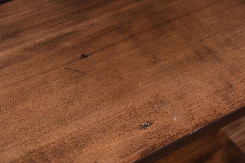 ラフジュ工房オリジナル　シンプルな背の低いアイアンラック(小)(1)