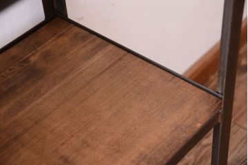 ラフジュ工房オリジナル　シンプルな背の低いアイアンラック(小)(1)