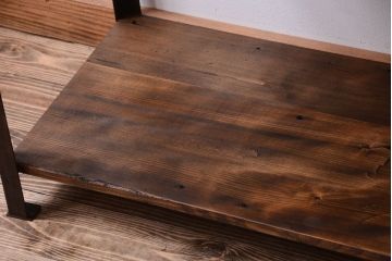 ラフジュ工房オリジナル　シンプルな背の低いアイアンラック(小)(1)