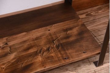 ラフジュ工房オリジナル　シンプルな背の低いアイアンラック(小)(1)