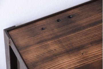 ラフジュ工房オリジナル　シンプルな背の低いアイアンラック(小)(2)