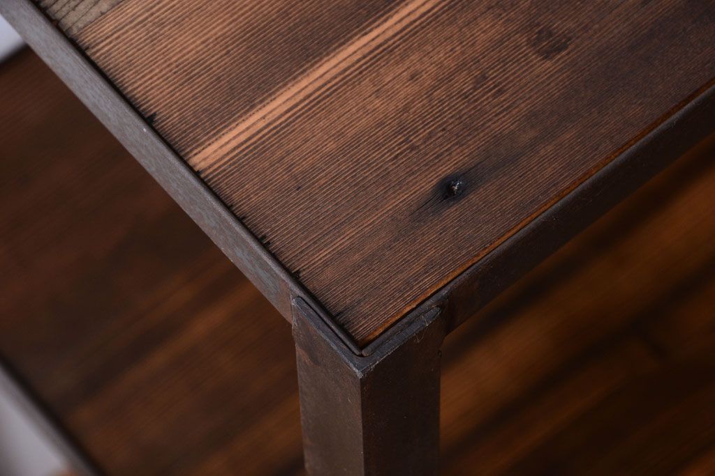 ラフジュ工房オリジナル　シンプルな背の低いアイアンラック(小)(2)