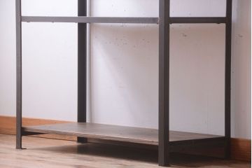 ラフジュ工房オリジナル　シンプルな背の低いアイアンラック(小)(2)