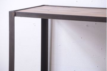 ラフジュ工房オリジナル　シンプルな背の低いアイアンラック(小)(2)