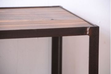 ラフジュ工房オリジナル　シンプルな背の低いアイアンラック(小)(2)