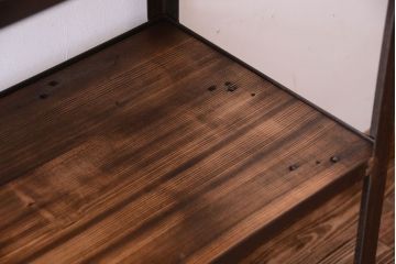 ラフジュ工房オリジナル　シンプルな背の低いアイアンラック(小)(2)