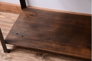 ラフジュ工房オリジナル　シンプルな背の低いアイアンラック(小)(2)