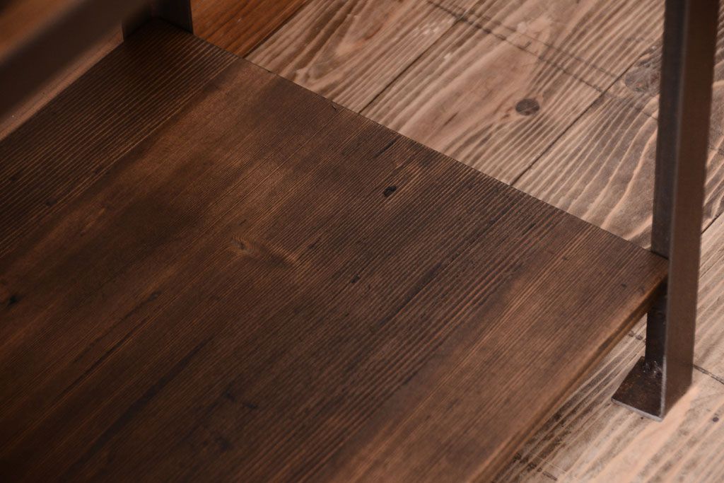 ラフジュ工房オリジナル　シンプルな背の低いアイアンラック(小)(2)