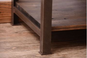 ラフジュ工房オリジナル　シンプルな背の低いアイアンラック(小)(2)