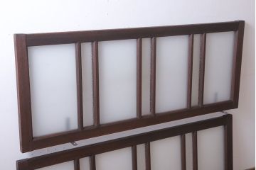 昭和レトロ　ダイヤガラス・すりガラス入り!古い木製の明り取り2枚セット