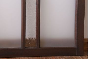 昭和レトロ　ダイヤガラス・すりガラス入り!古い木製の明り取り2枚セット