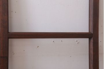 アンティーク　クリアガラス入り!レトロな古い木味の引き戸2枚セット(窓)