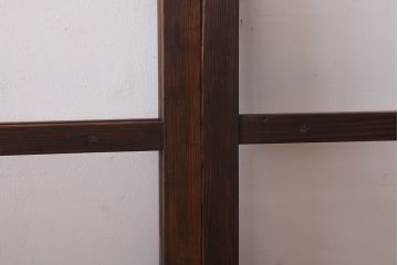 アンティーク　クリアガラス入り!レトロな古い木味の引き戸2枚セット(窓)