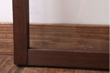 アンティーク　クリアガラス入り!レトロな古い木味の引き戸2枚セット(窓)