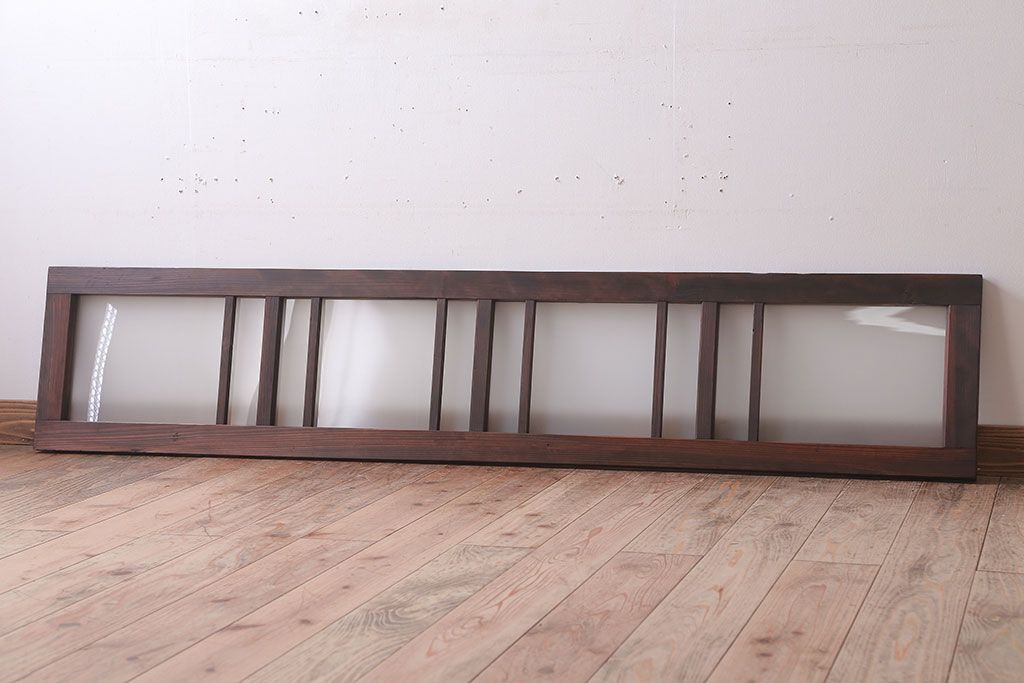 昭和レトロ　すりガラス入り!古い木製の明り取り