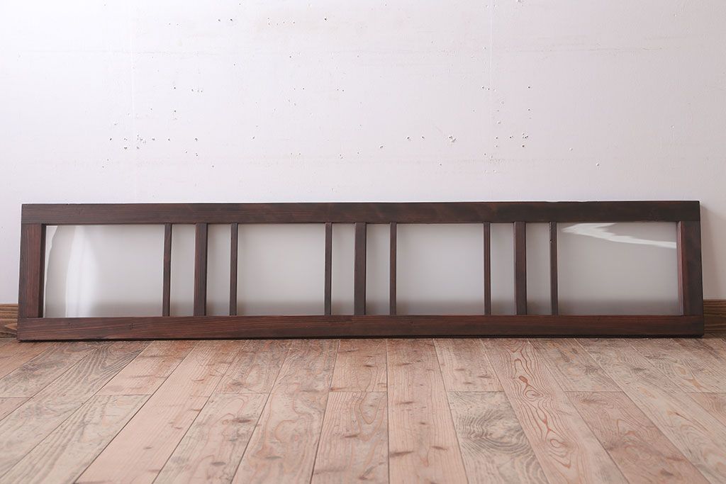 昭和レトロ　すりガラス入り!古い木製の明り取り