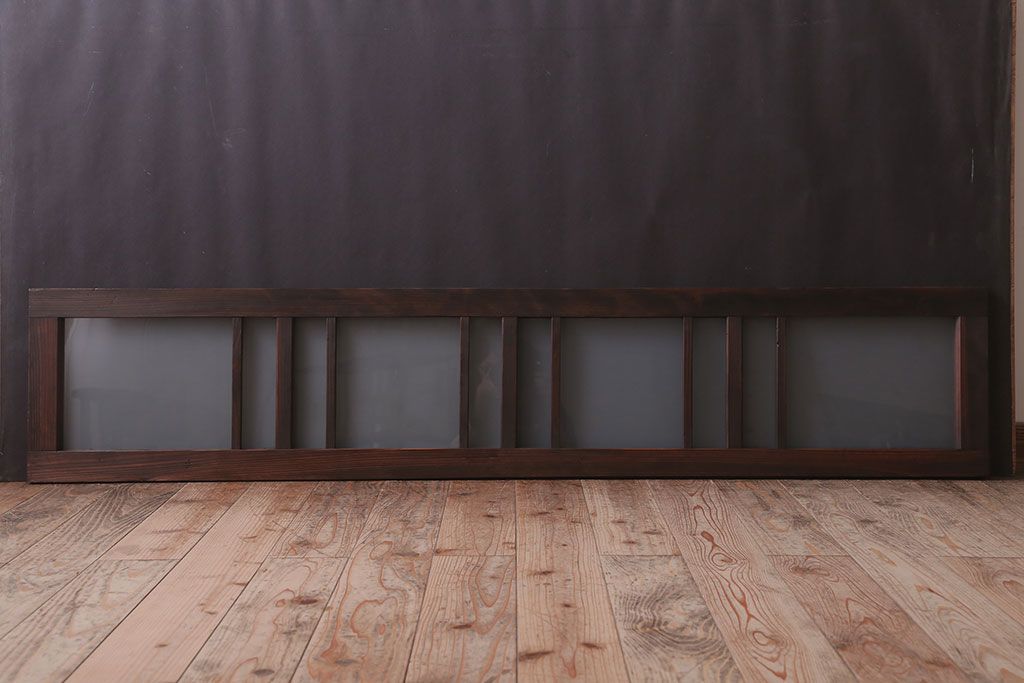 昭和レトロ　すりガラス入り!古い木製の明り取り