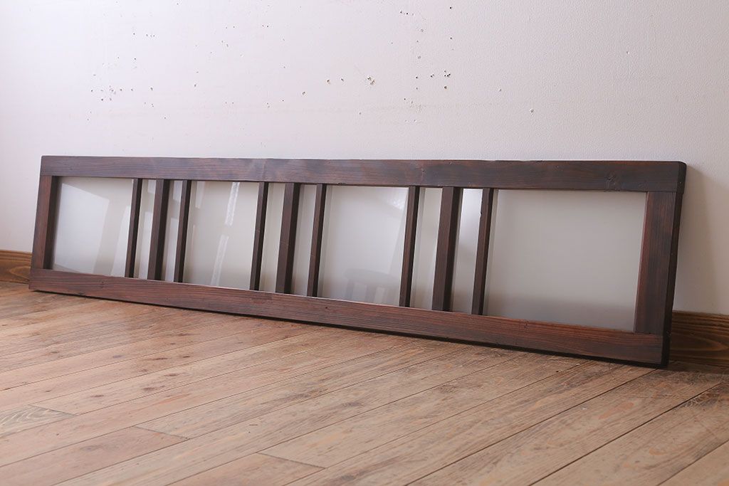 昭和レトロ　すりガラス入り!古い木製の明り取り