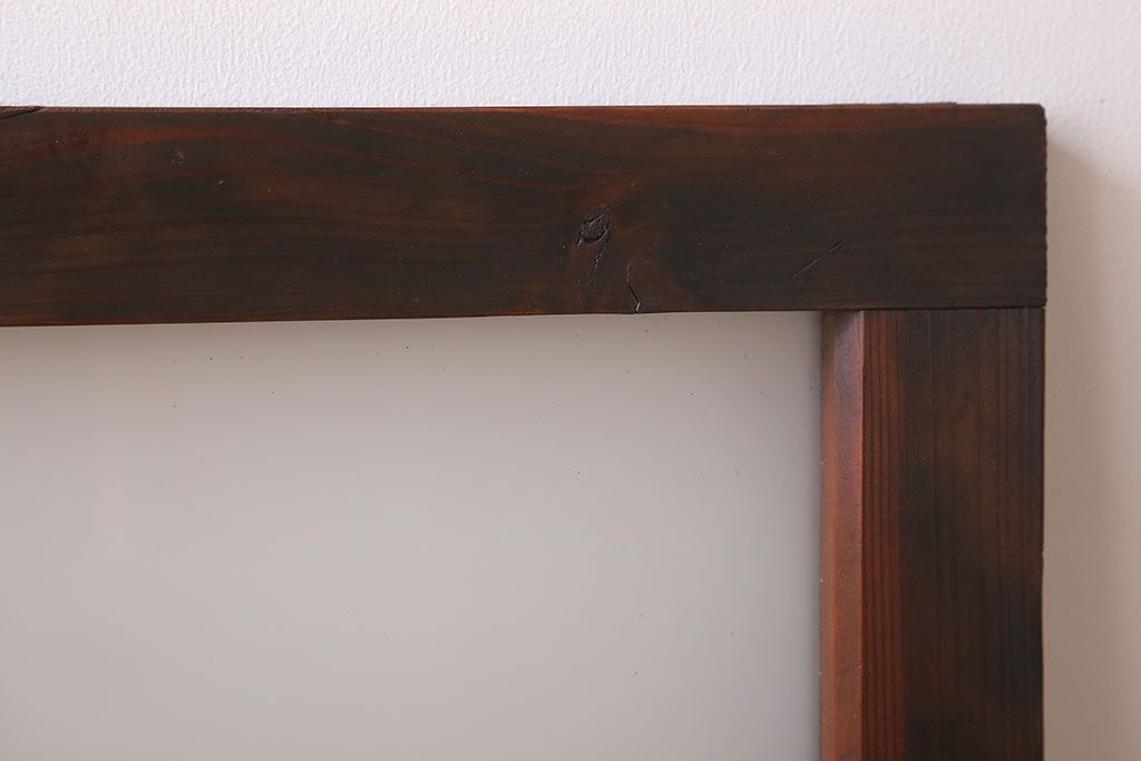 昭和レトロ　すりガラス入り!古い木製の明り取り