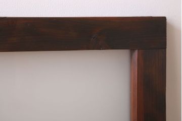 昭和レトロ　すりガラス入り!古い木製の明り取り