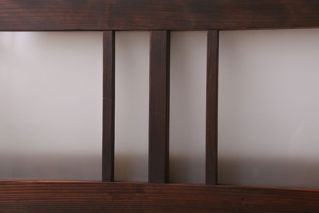 昭和レトロ　すりガラス入り!古い木製の明り取り