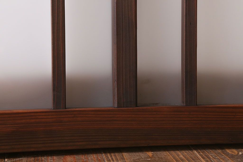 昭和レトロ　すりガラス入り!古い木製の明り取り