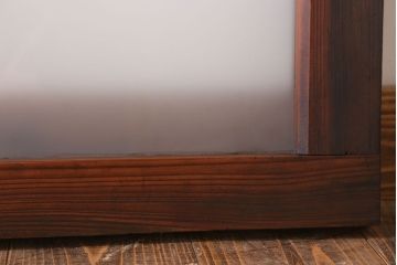 昭和レトロ　すりガラス入り!古い木製の明り取り