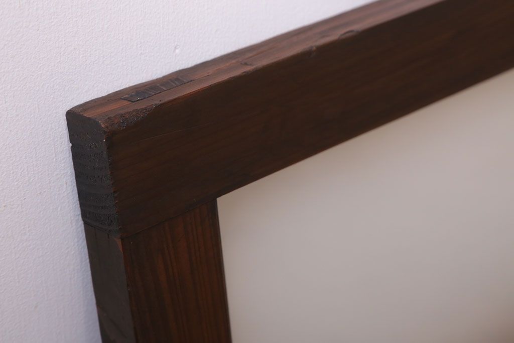 昭和レトロ　すりガラス入り!古い木製の明り取り