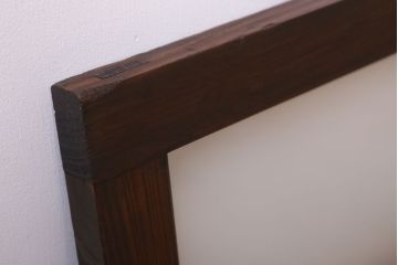 昭和レトロ　すりガラス入り!古い木製の明り取り