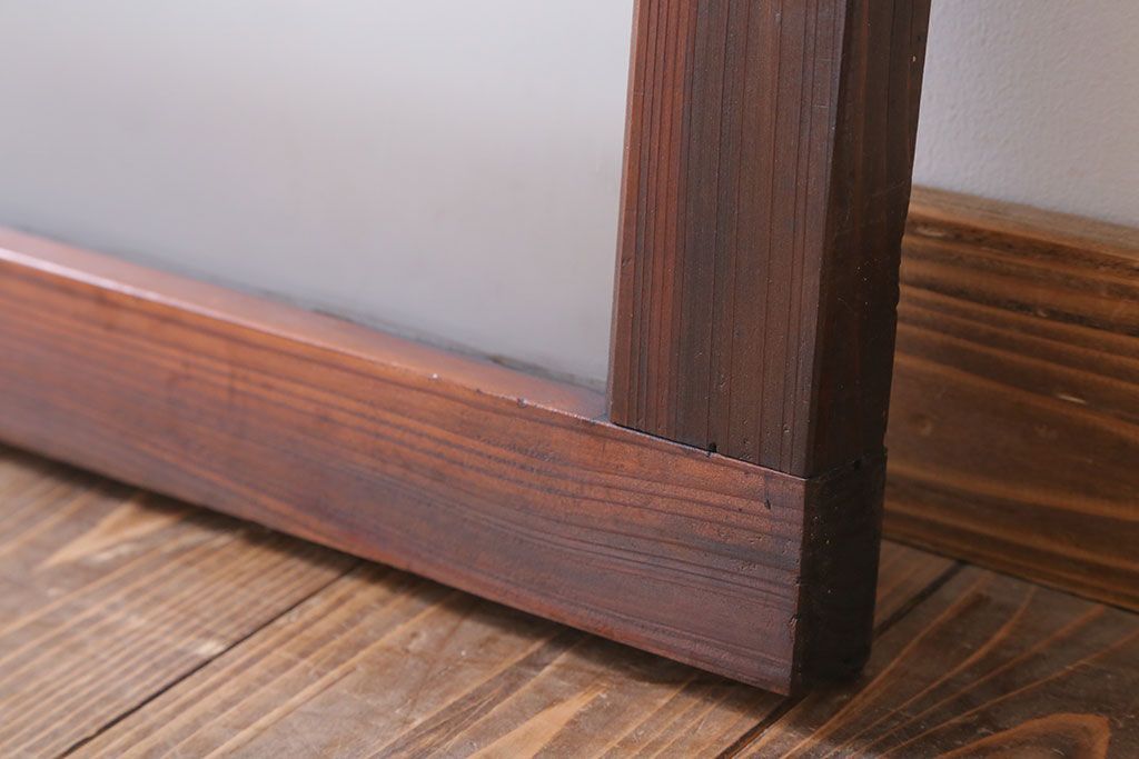 昭和レトロ　すりガラス入り!古い木製の明り取り