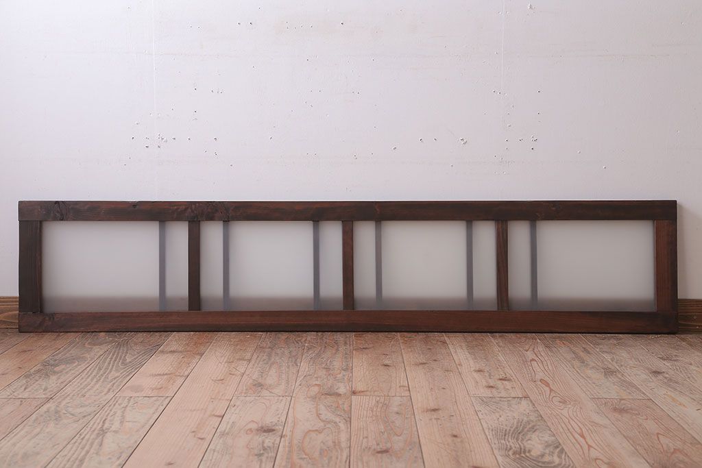 昭和レトロ　すりガラス入り!古い木製の明り取り