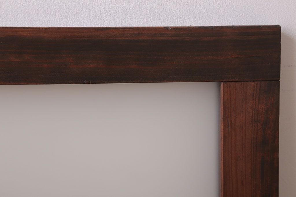 昭和レトロ　すりガラス入り!古い木製の明り取り