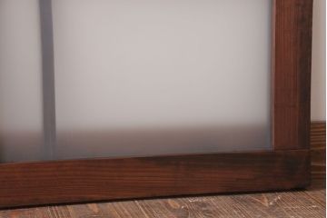 昭和レトロ　すりガラス入り!古い木製の明り取り