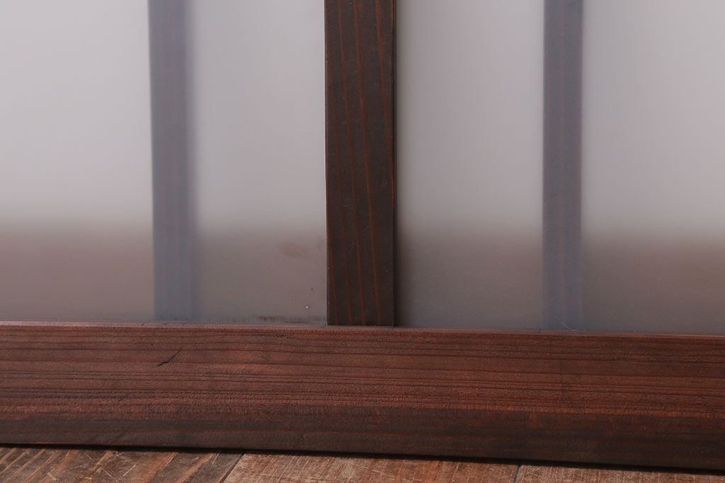 昭和レトロ　すりガラス入り!古い木製の明り取り