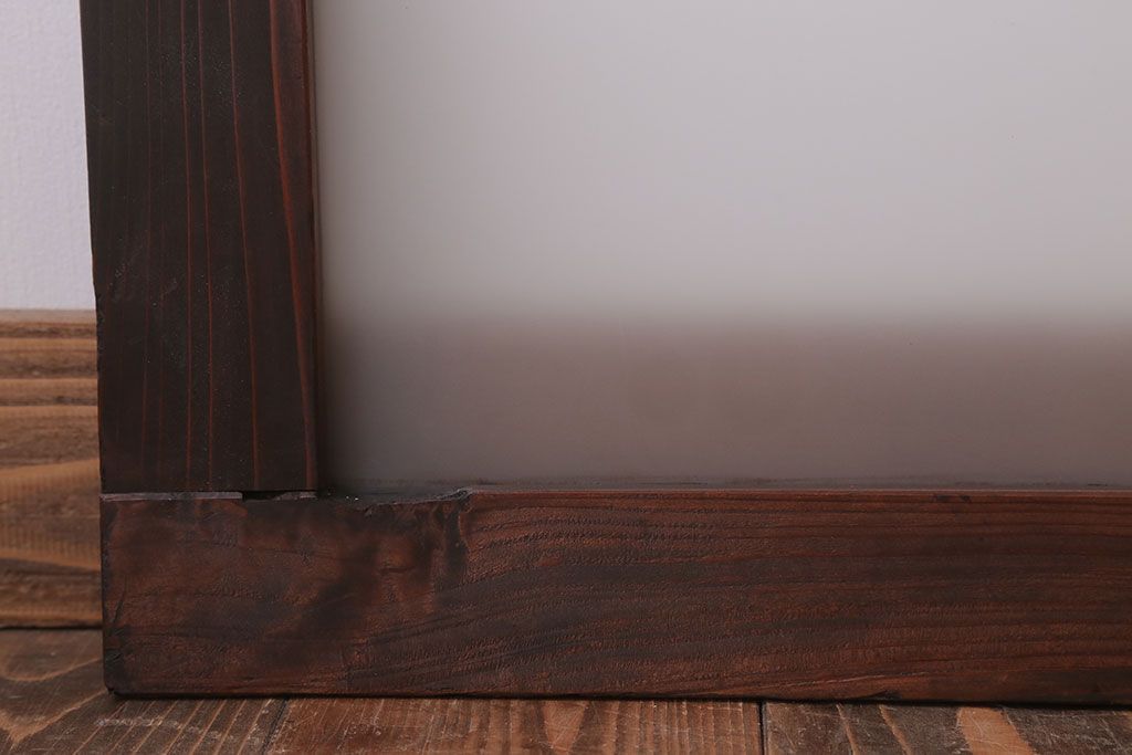 昭和レトロ　すりガラス入り!古い木製の明り取り