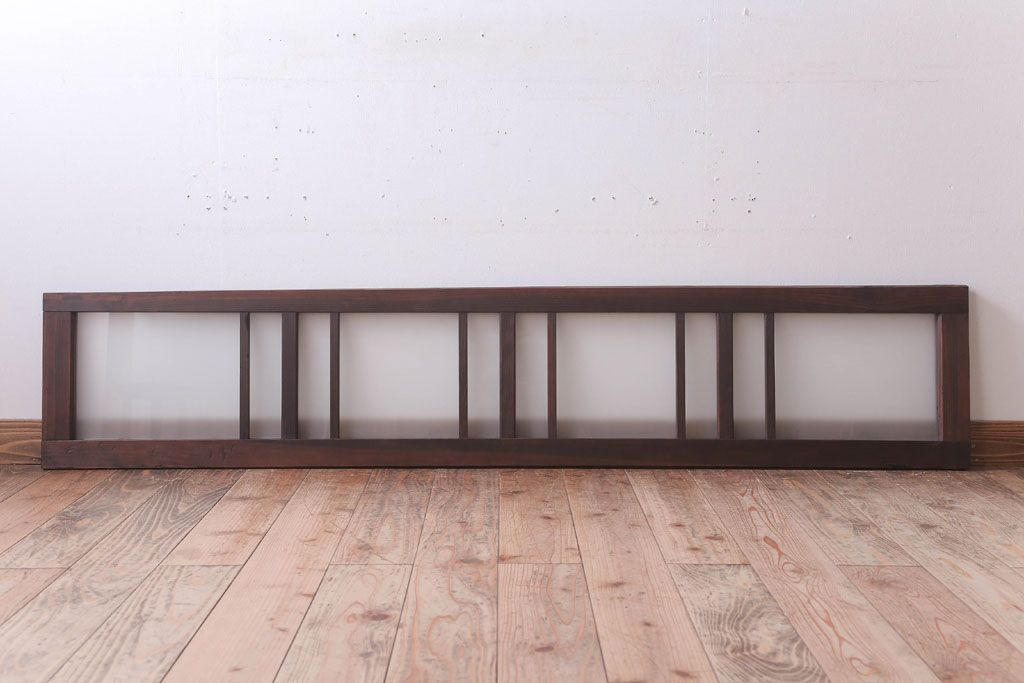 昭和レトロ　すりガラス入り!古い木製の明り取り(2)