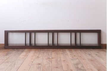 昭和レトロ　すりガラス入り!古い木製の明り取り(2)