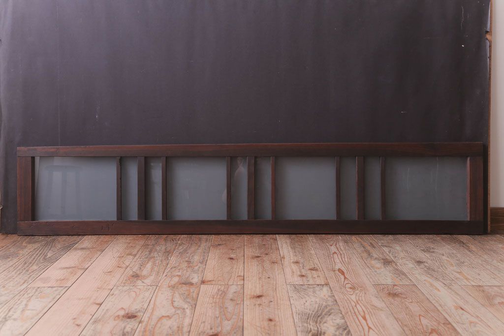 昭和レトロ　すりガラス入り!古い木製の明り取り(2)