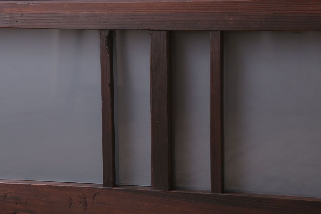 昭和レトロ　すりガラス入り!古い木製の明り取り(2)