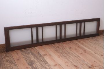 昭和レトロ　すりガラス入り!古い木製の明り取り(2)